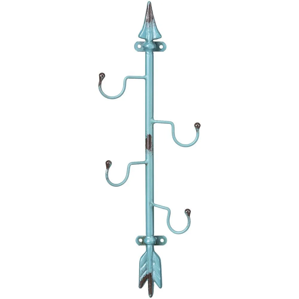 18" Turquoise Arrow Wall Rack