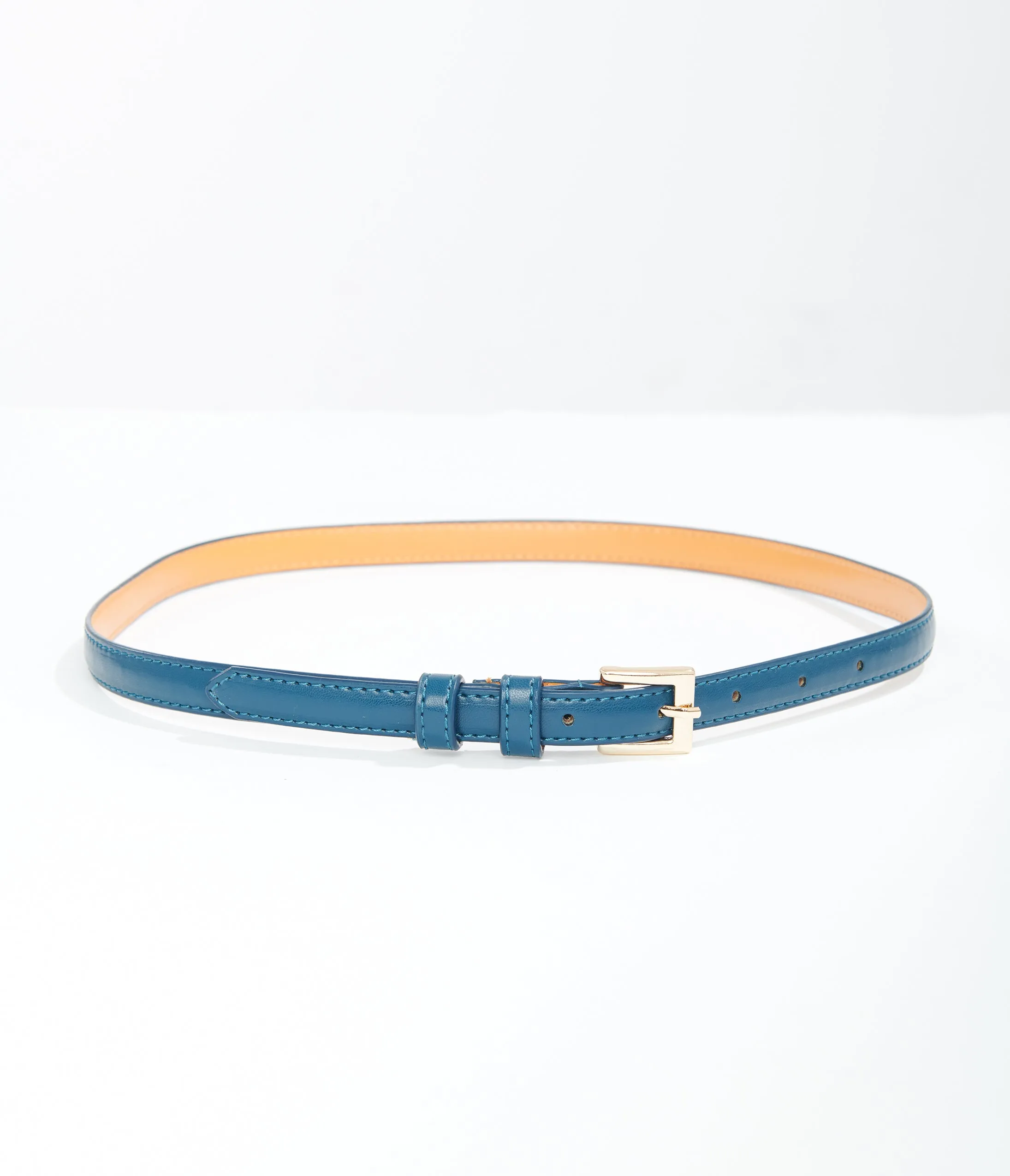 1950s Teal Skinny Leatherette Belt