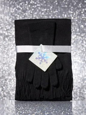 2-Piece Metallic Scarf & Gloves Gift Set