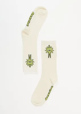 AFENDS Unisex Programmed - Crew Socks - Off White