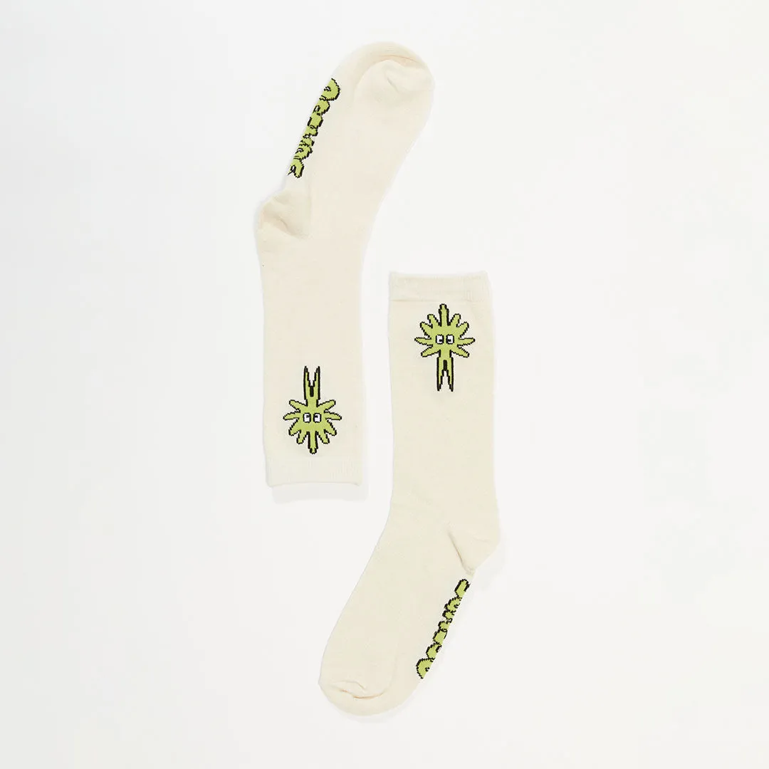 AFENDS Unisex Programmed - Crew Socks - Off White