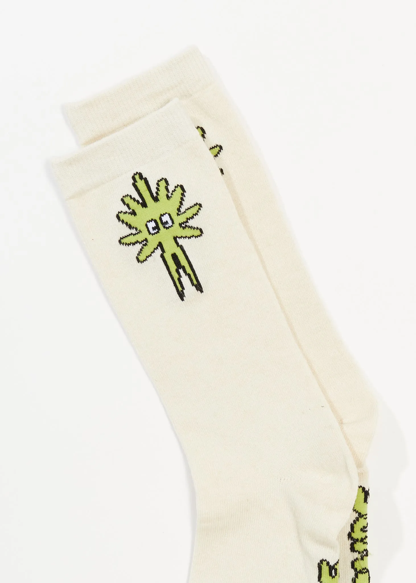 AFENDS Unisex Programmed - Crew Socks - Off White