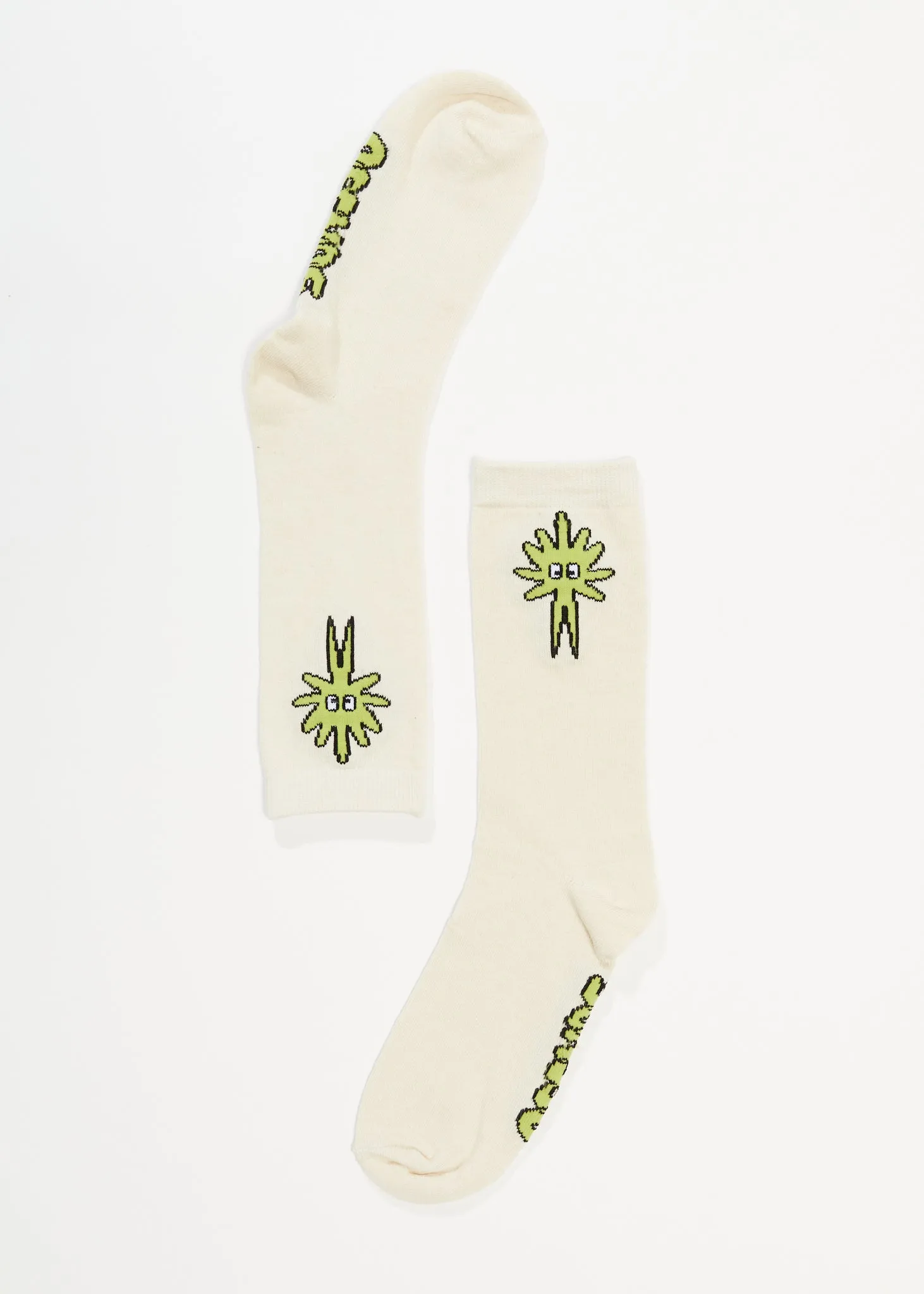 AFENDS Unisex Programmed - Crew Socks - Off White