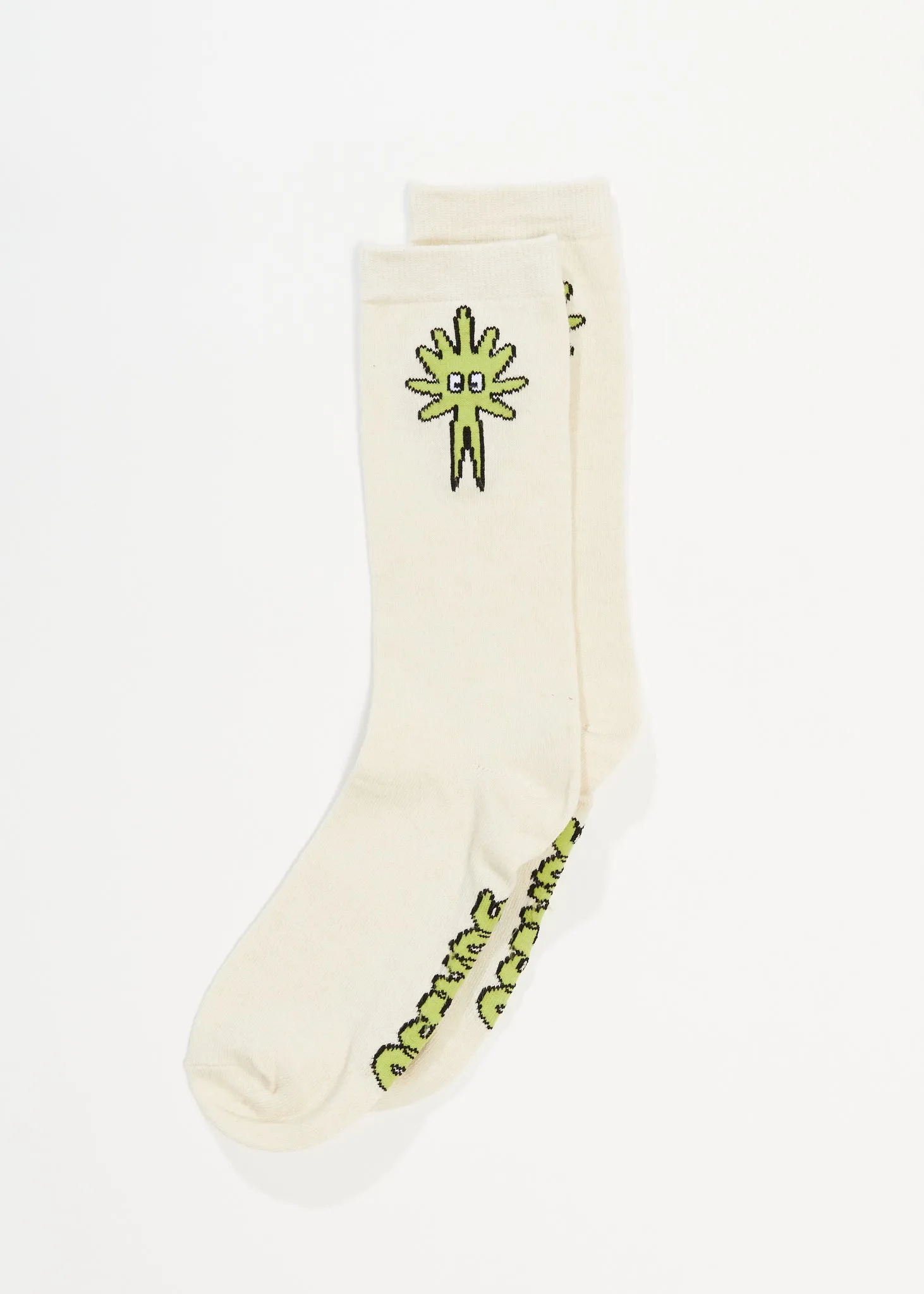 AFENDS Unisex Programmed - Crew Socks - Off White