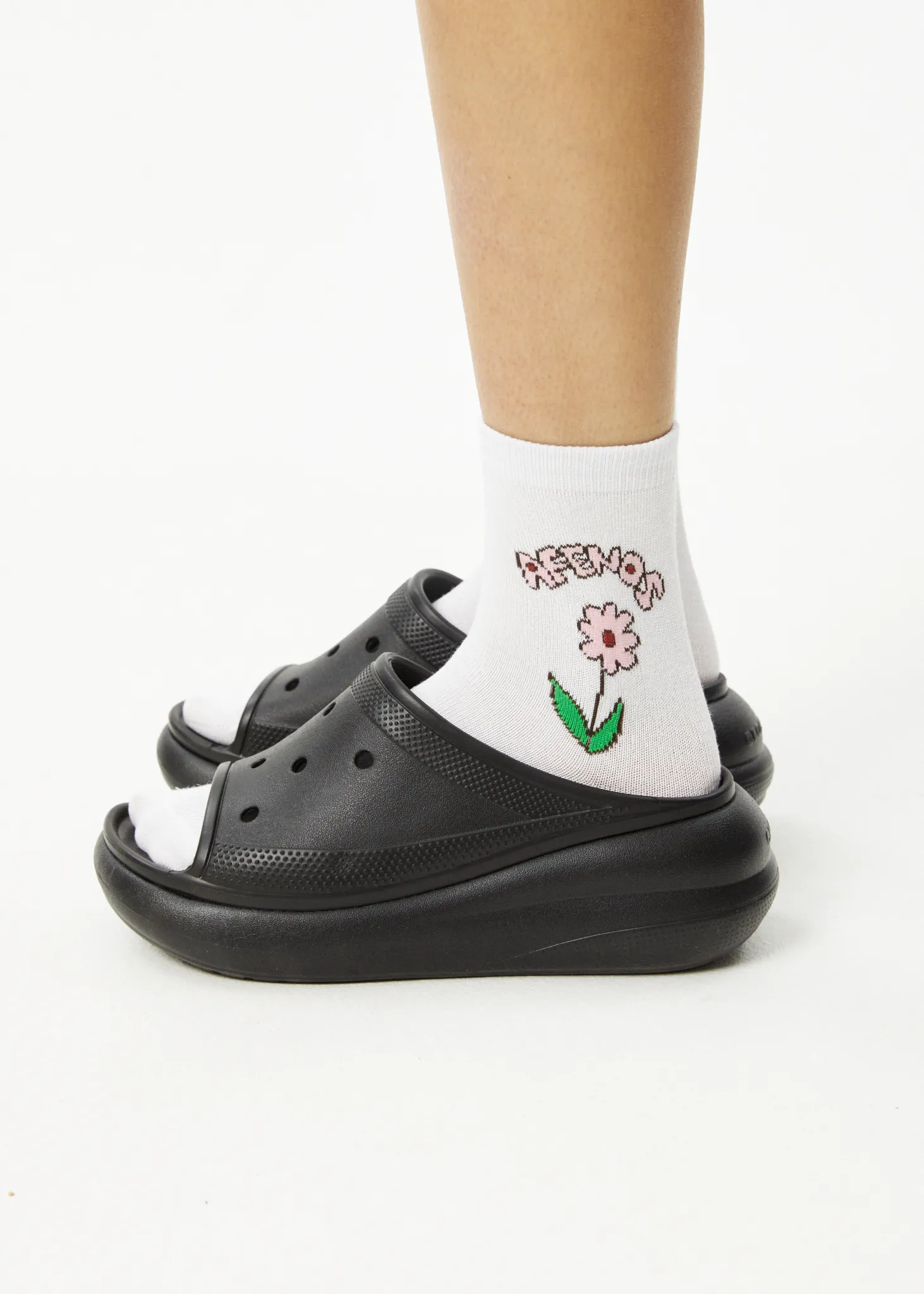 AFENDS Unisex Sun Dancer - Crew Socks - White