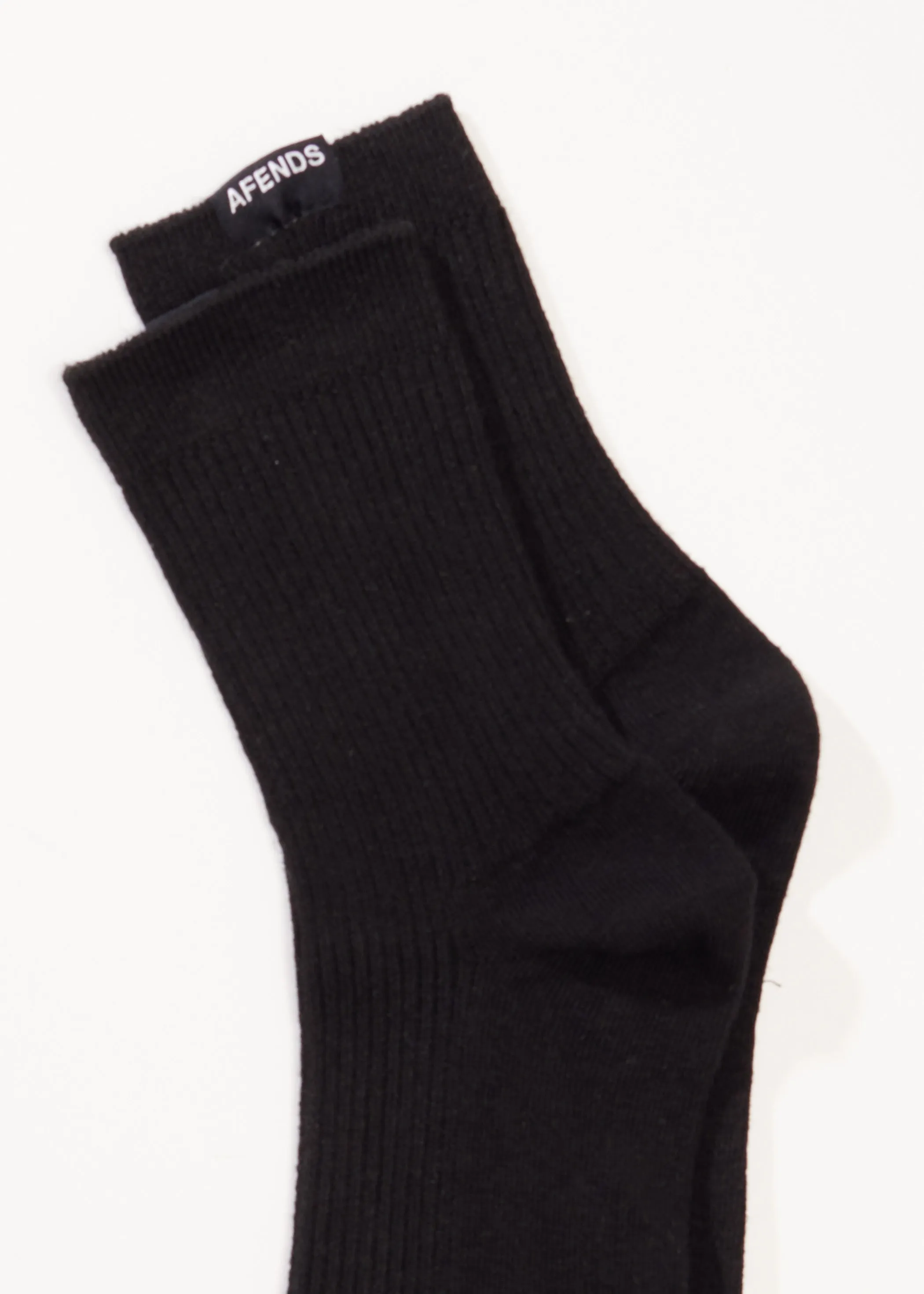 AFENDS Womens The Essential - Rib Socks - Black