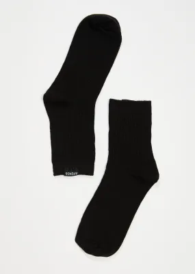 AFENDS Womens The Essential - Rib Socks - Black