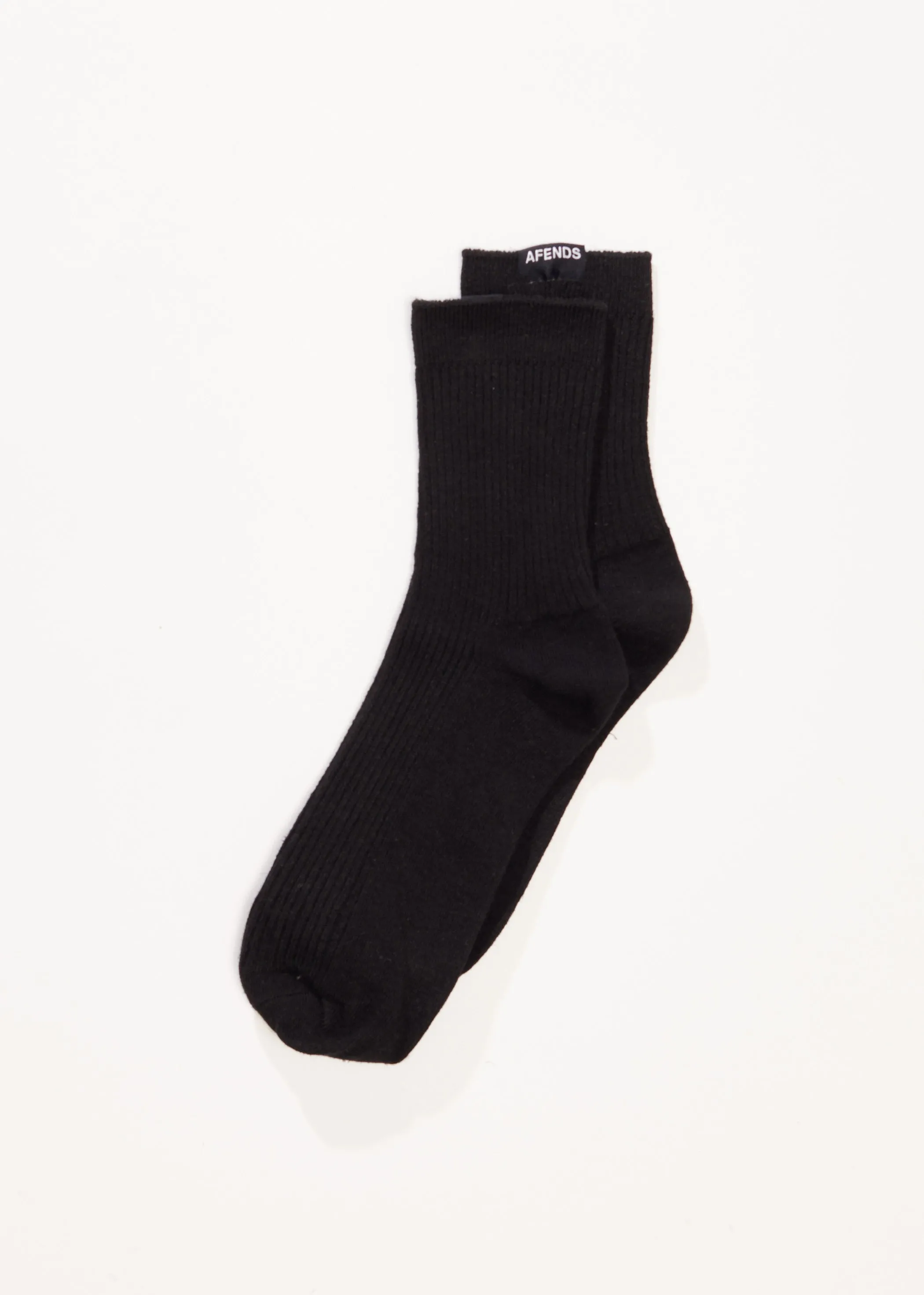 AFENDS Womens The Essential - Rib Socks - Black