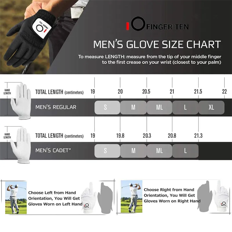 All Weather Grip 3 Pack Golf Gloves Men