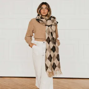 Always Classy Argyle Plaid Scarf - Camel