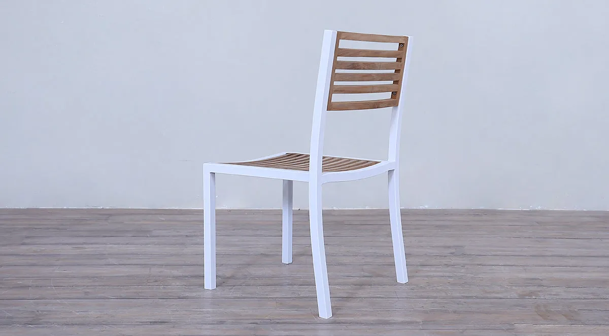 Avalon Side Chair White Powder Coated - Small Slat