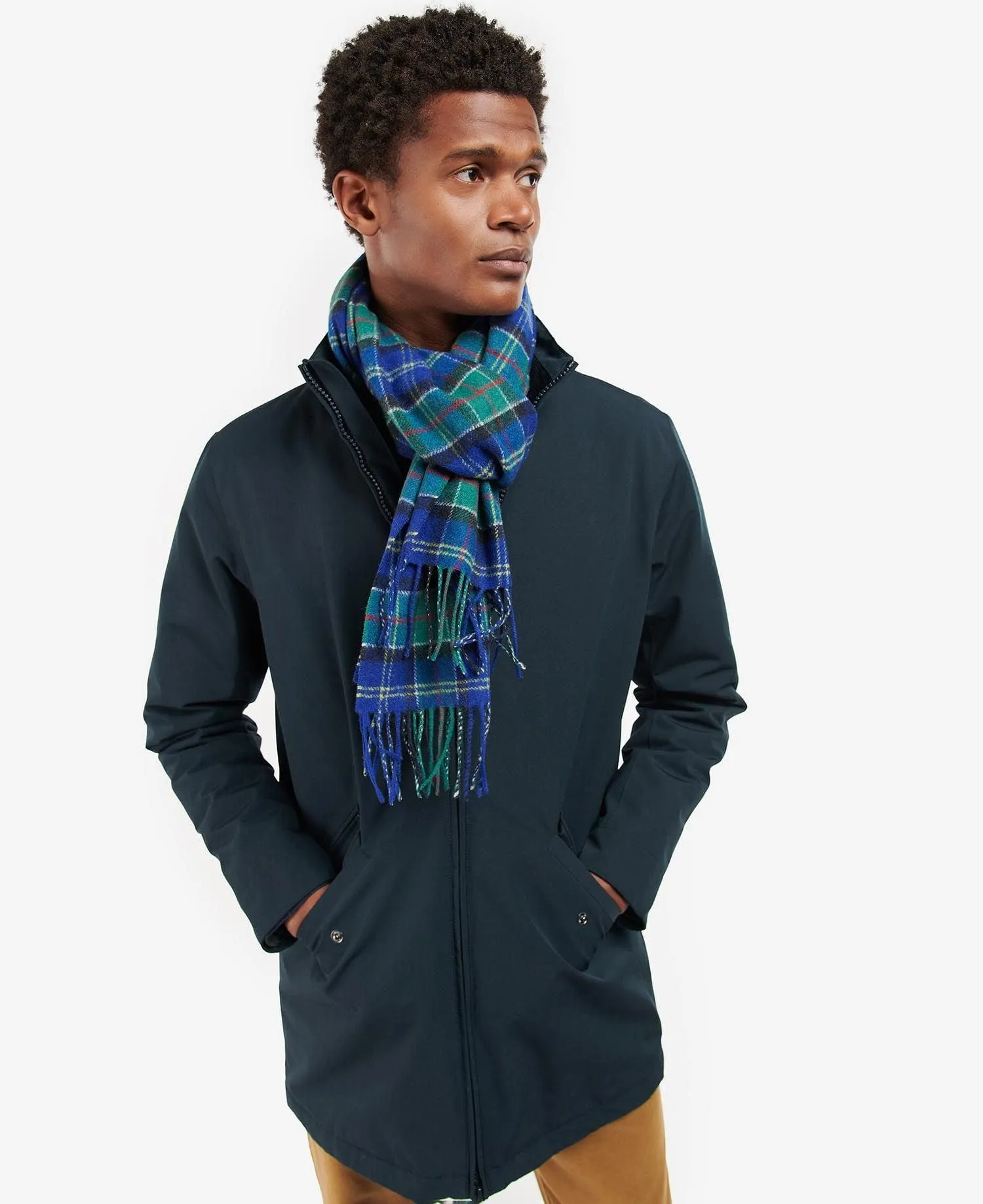 Barbour Tartan Lambswool Scarf Ivy