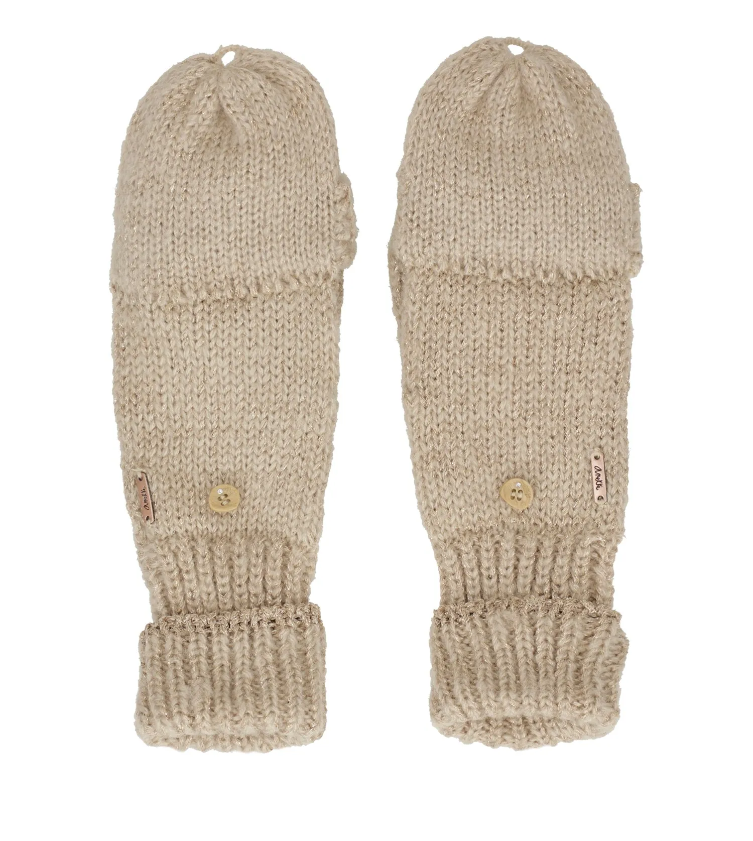 Beige logo mittens