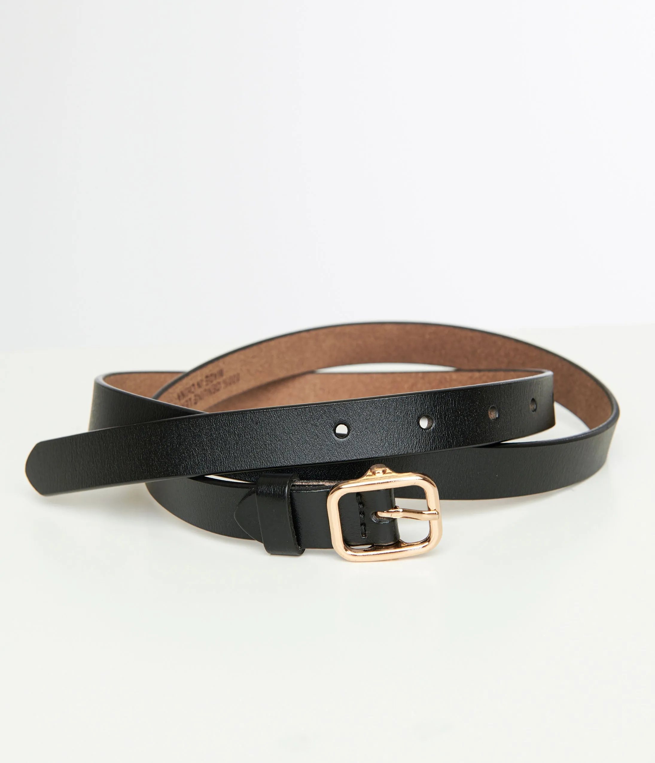 Black Skinny Leatherette Belt