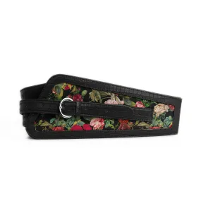 Black Women's Belt Red Roses