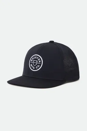 Brixton Crest Netplus Utility Snapback - BLACK