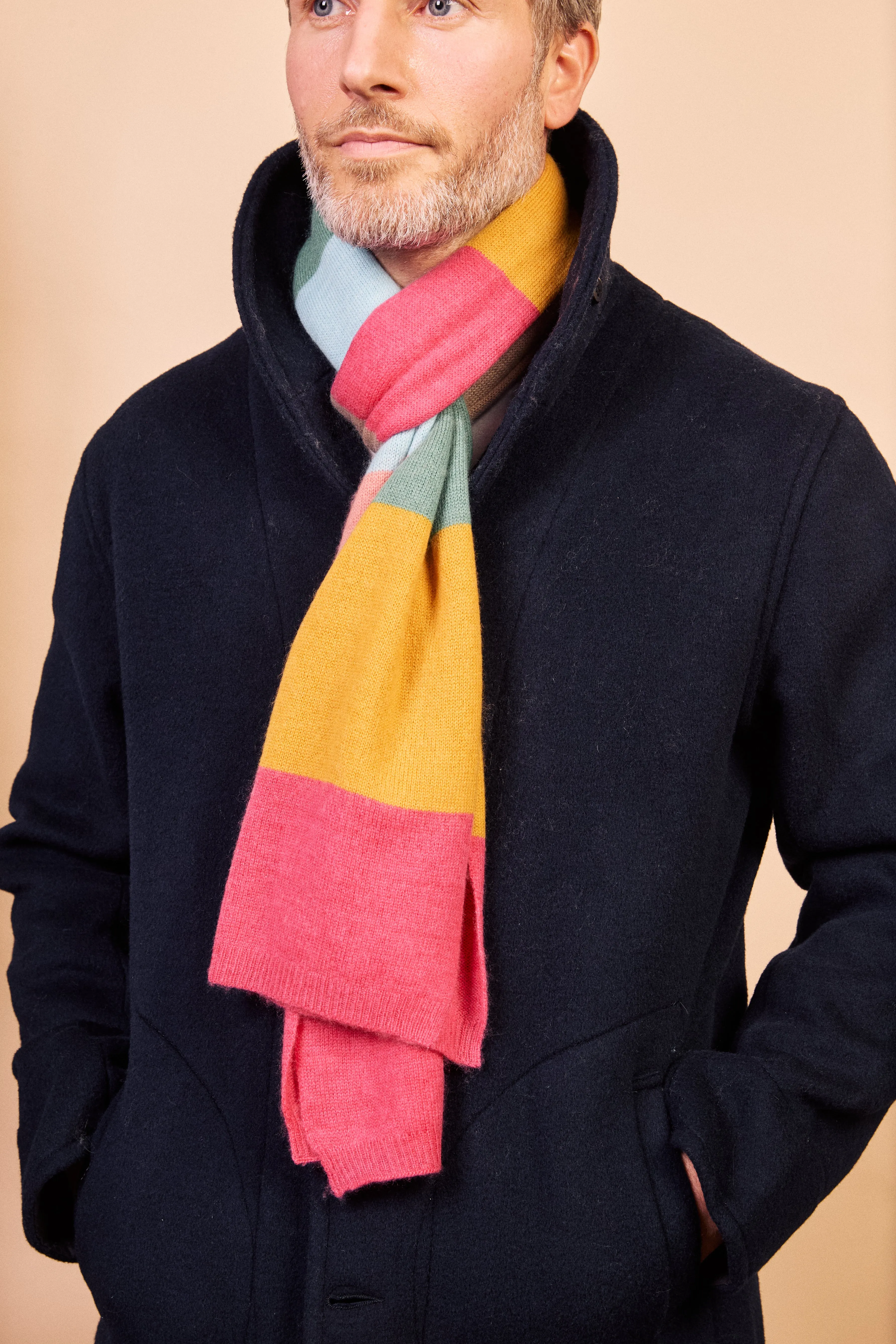 Cashmere & Merino Wool Scarf - Multi Block