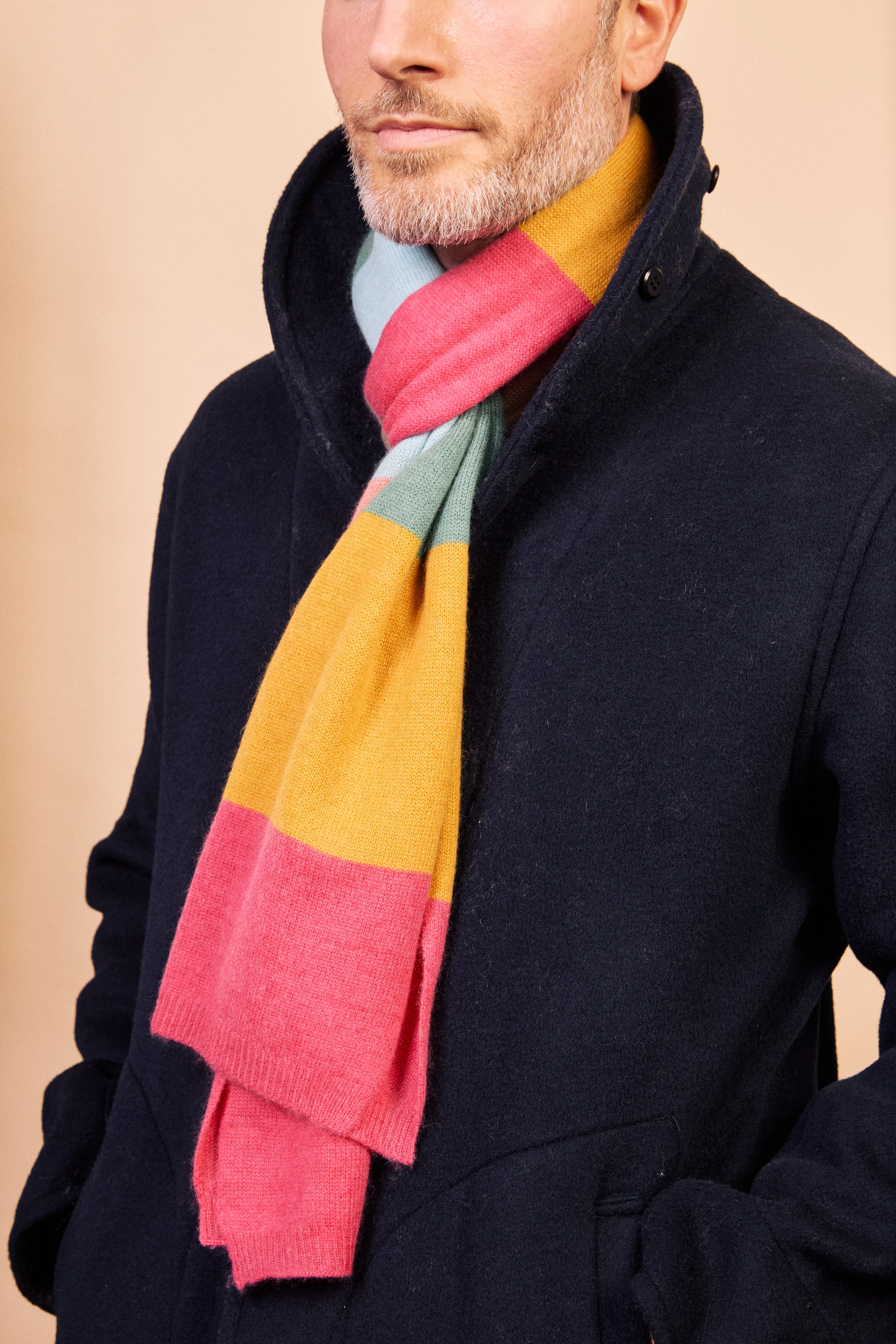 Cashmere & Merino Wool Scarf - Multi Block