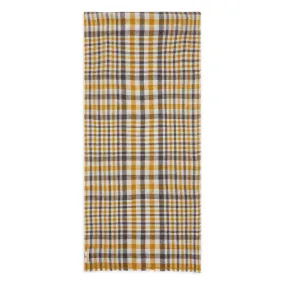 Cashmere & Merino Wool Scarf - Tartan Mustard & Brown