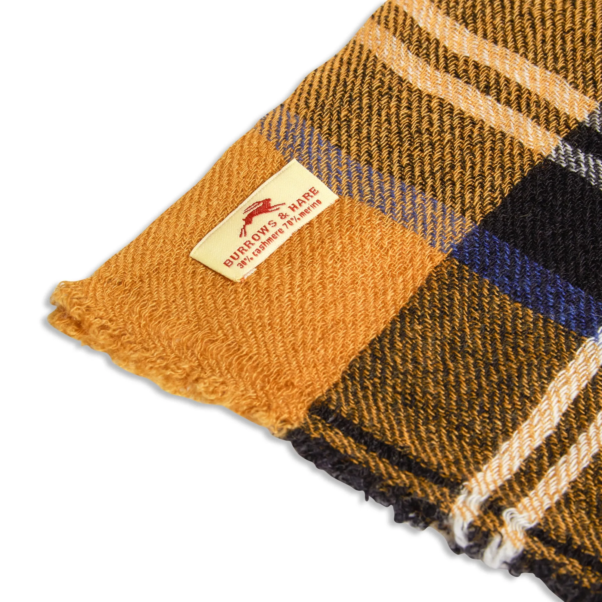 Cashmere & Merino Wool Scarf - Tartan Yellow