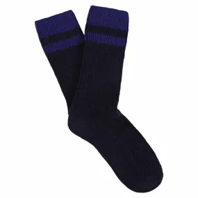 Cashmere Stripes Socks - Navy / Strong Blue