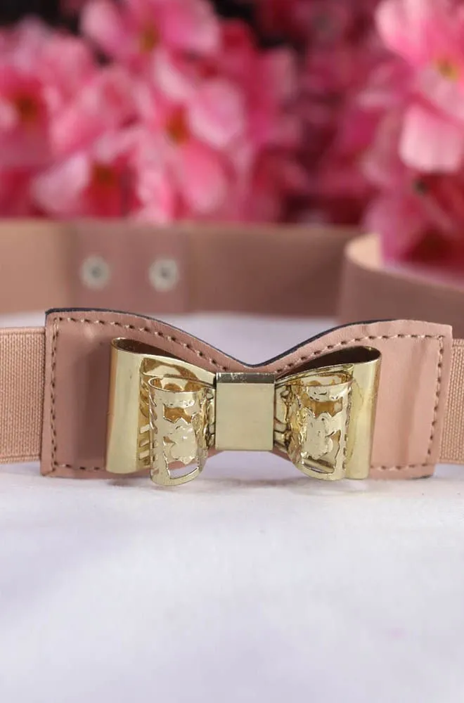 Chic Pink Bow Elastic Belt - Perfect Accessory for Every Look