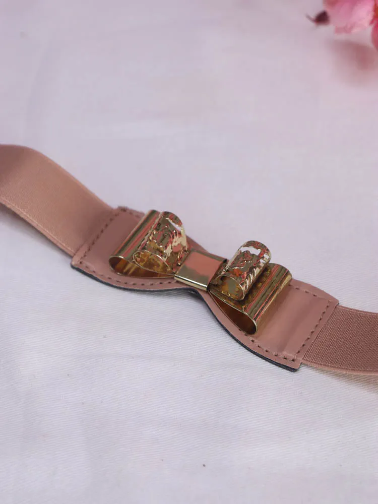 Chic Pink Bow Elastic Belt - Perfect Accessory for Every Look