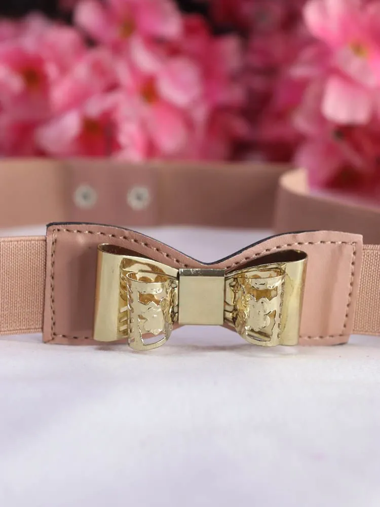 Chic Pink Bow Elastic Belt - Perfect Accessory for Every Look