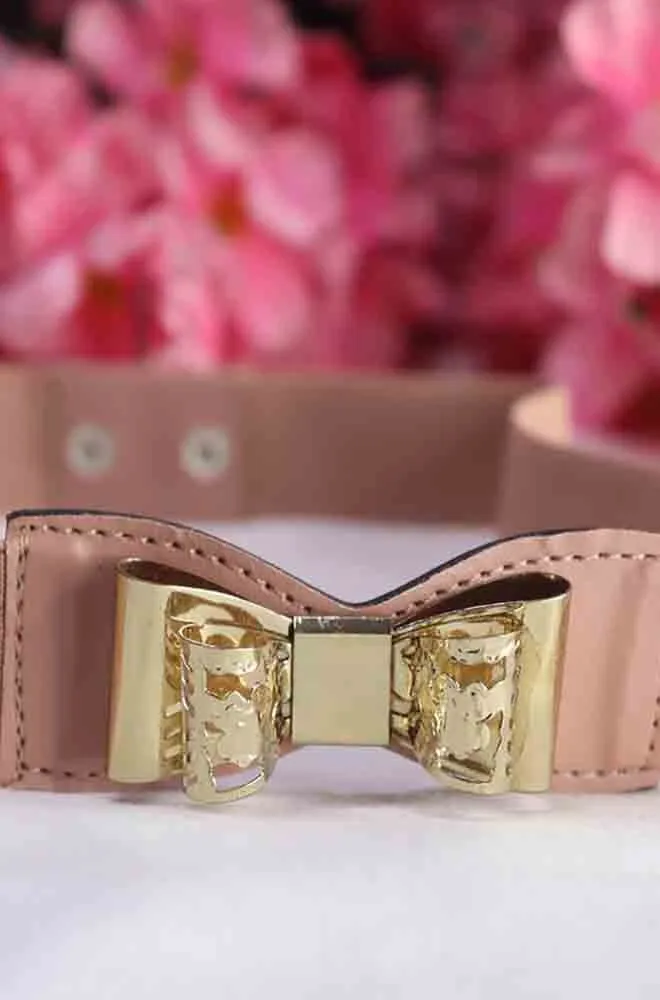 Chic Pink Bow Elastic Belt - Perfect Accessory for Every Look