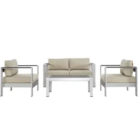 Coast 4 Piece Outdoor Patio Aluminum Set