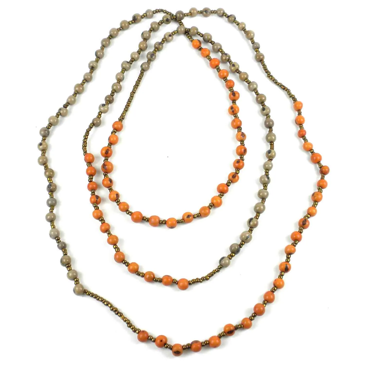 Colorblock Rope Necklace Creamsicle and Gray Faire Collection