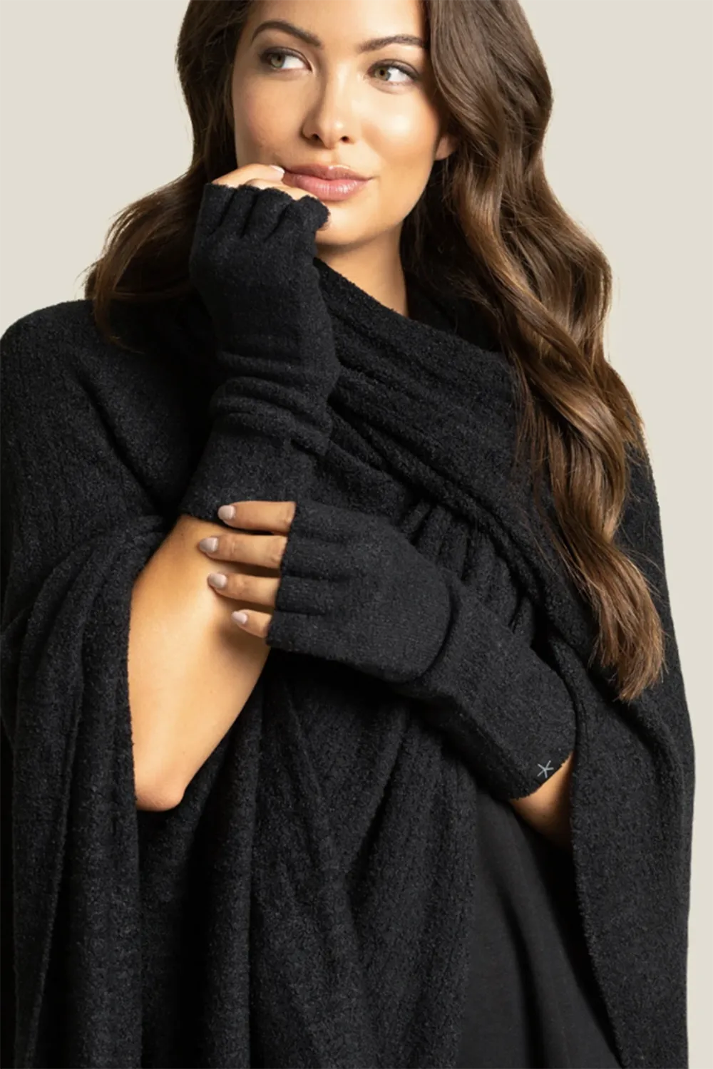 Cozy Lite Fingerless Gloves - Black