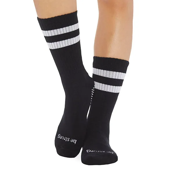 Crew Be Strong Grip Socks (Black/White)