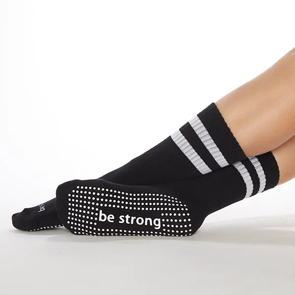 Crew Be Strong Grip Socks (Black/White)