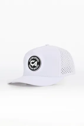 Custom Performance Peak Cap - CA Round Badge White