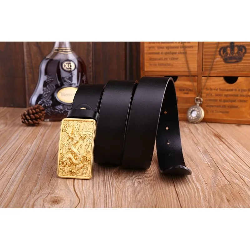 DragonLuxe Exotic Golden Leather Belt