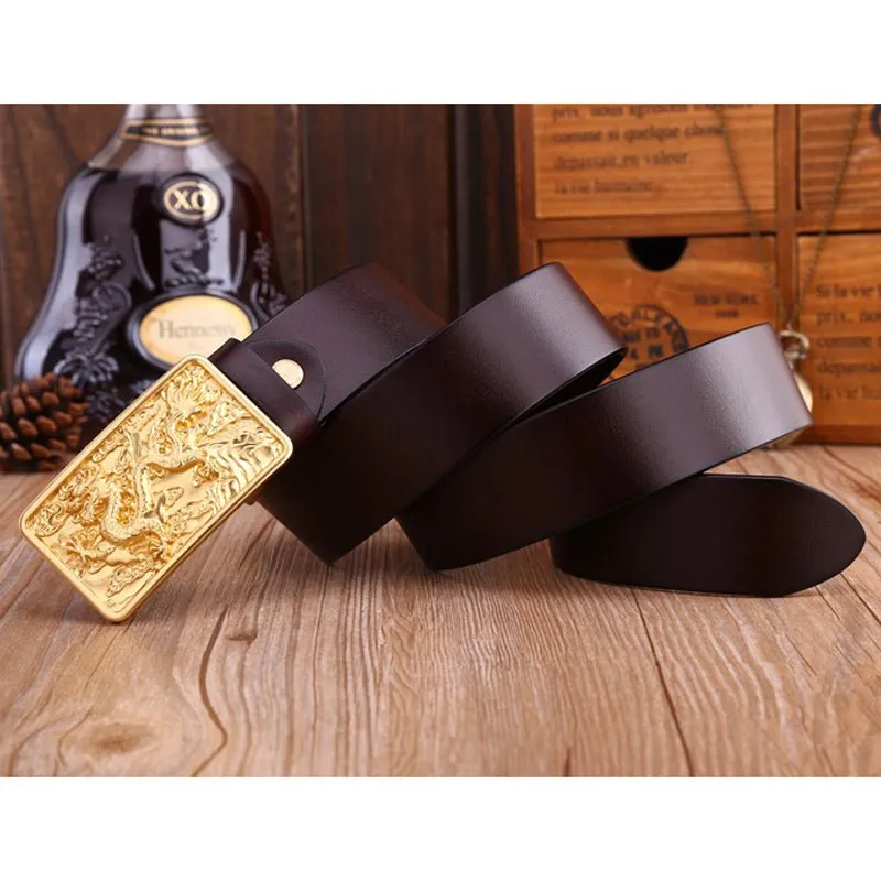 DragonLuxe Exotic Golden Leather Belt