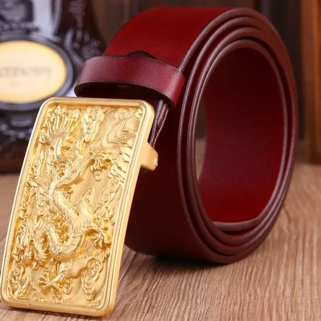 DragonLuxe Exotic Golden Leather Belt