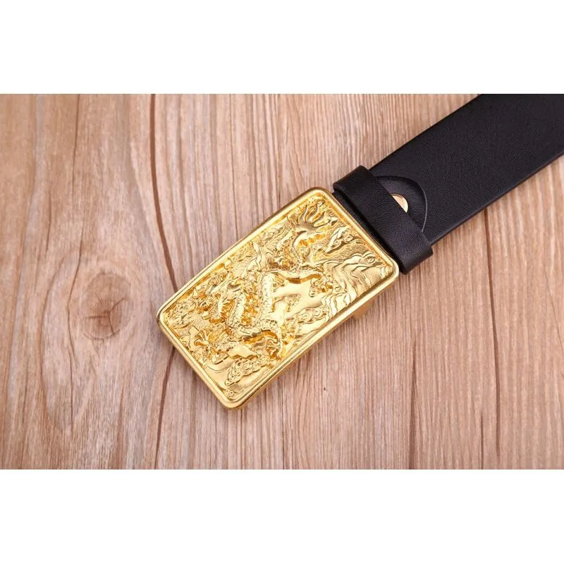 DragonLuxe Exotic Golden Leather Belt