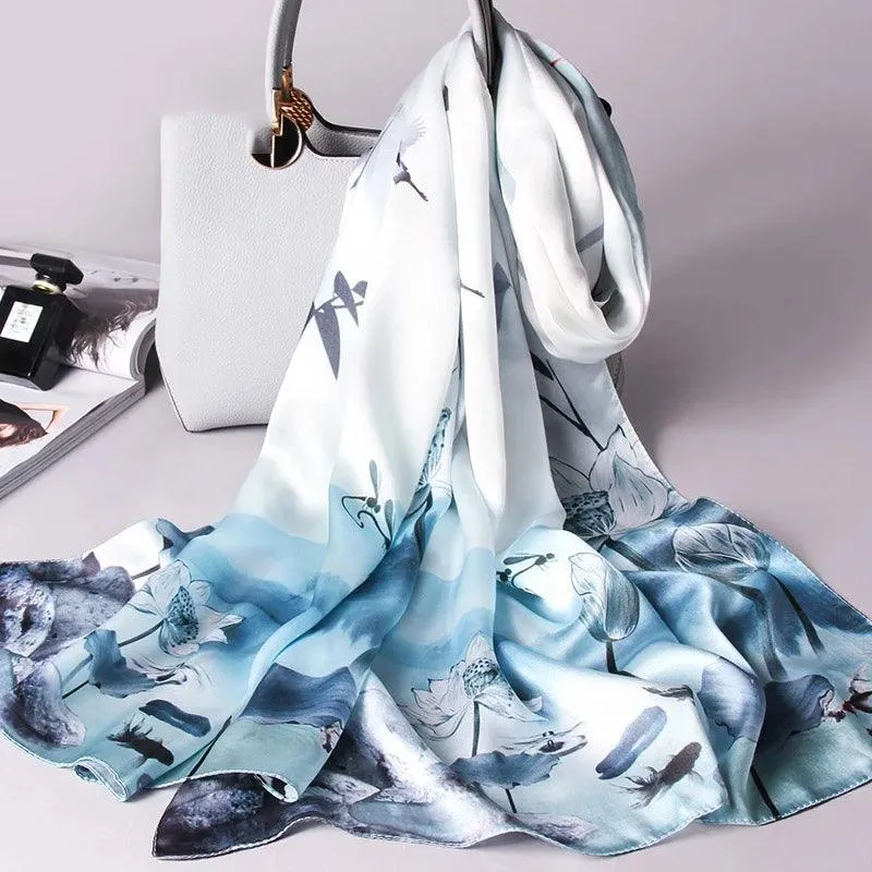 Elegant Hangzhou 100% Pure Silk Scarf - Timeless Luxury Wrap