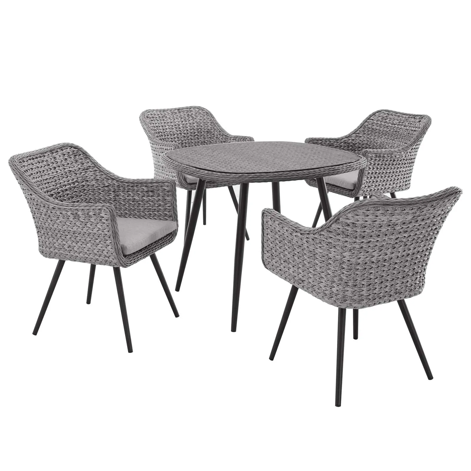 Endeavor 5 Piece Outdoor Patio Wicker Rattan Dining Set by Modway