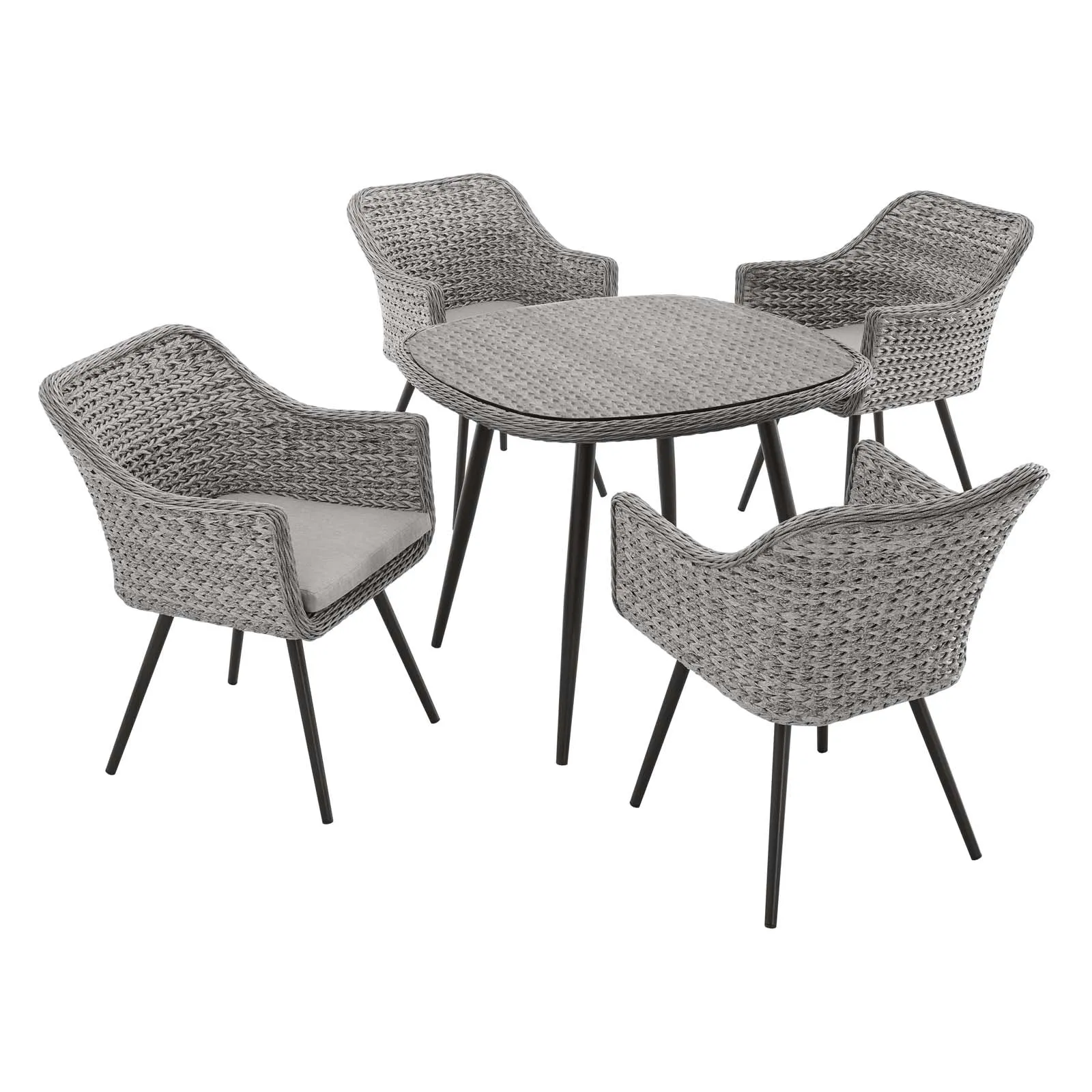 Endeavor 5 Piece Outdoor Patio Wicker Rattan Dining Set by Modway