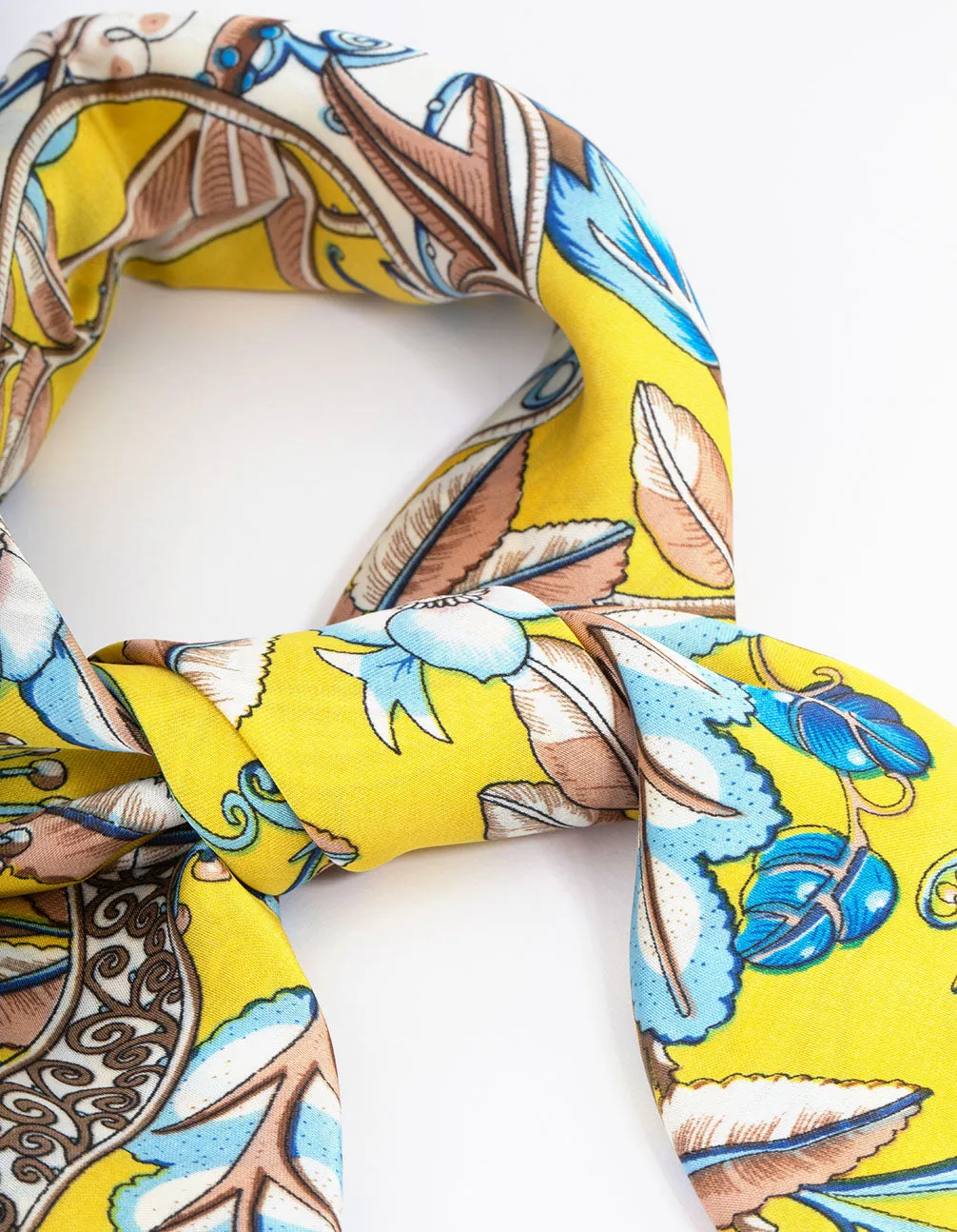 Fabric Geometric Floral Print Scarf