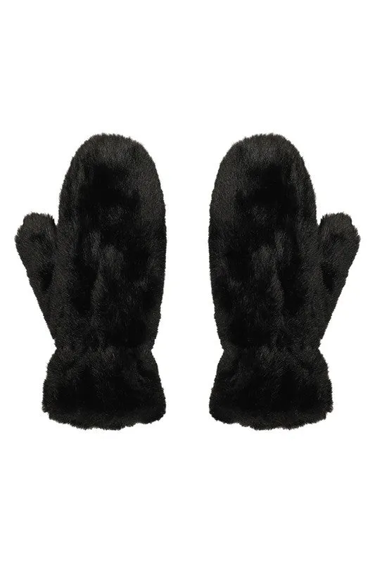 Faux Fur Mittens