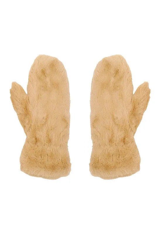 Faux Fur Mittens