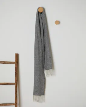 Foxford Grey Herringbone Lambswool Scarf