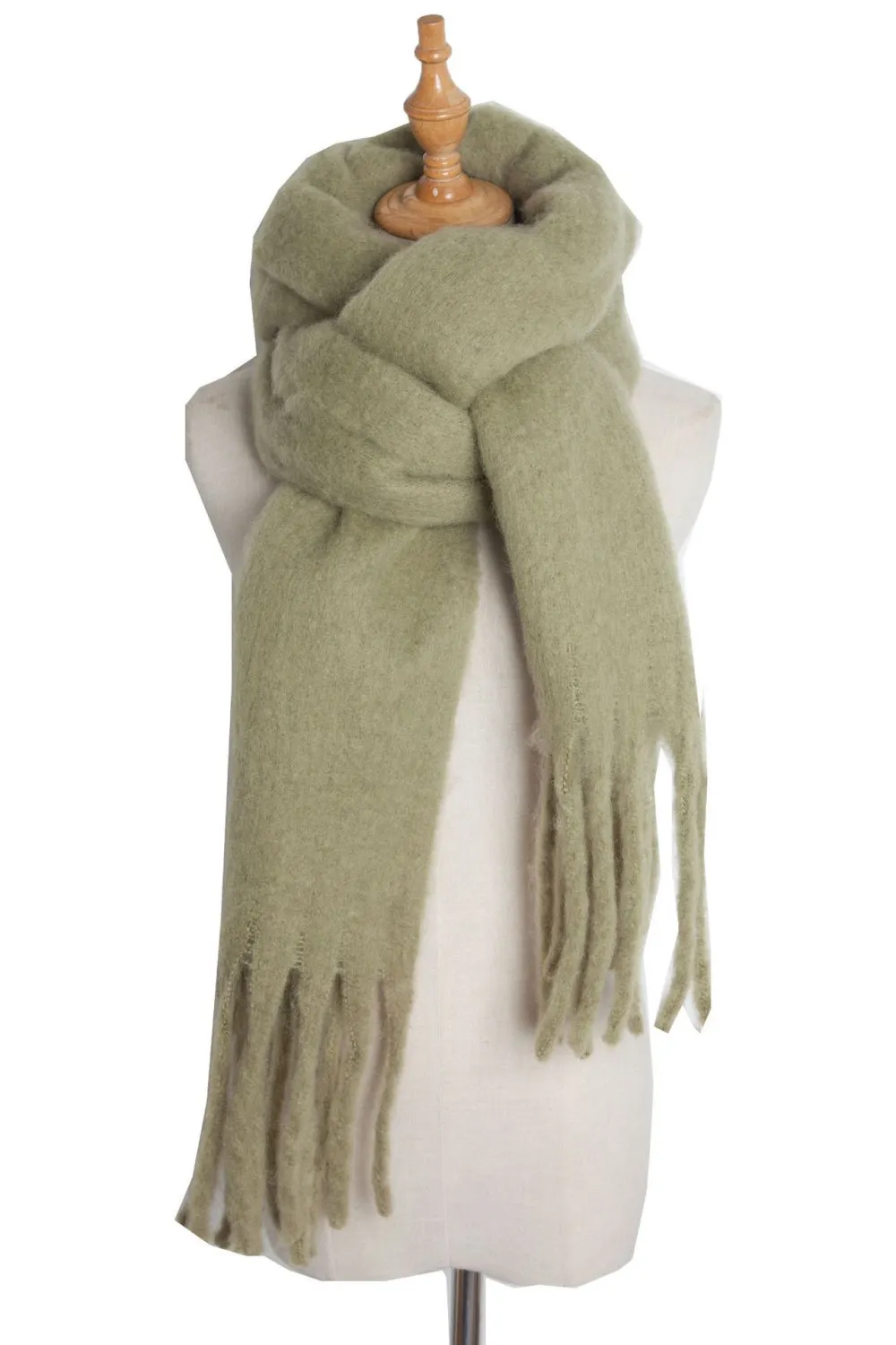 Fringed Polyester Scarf - Boho Chic