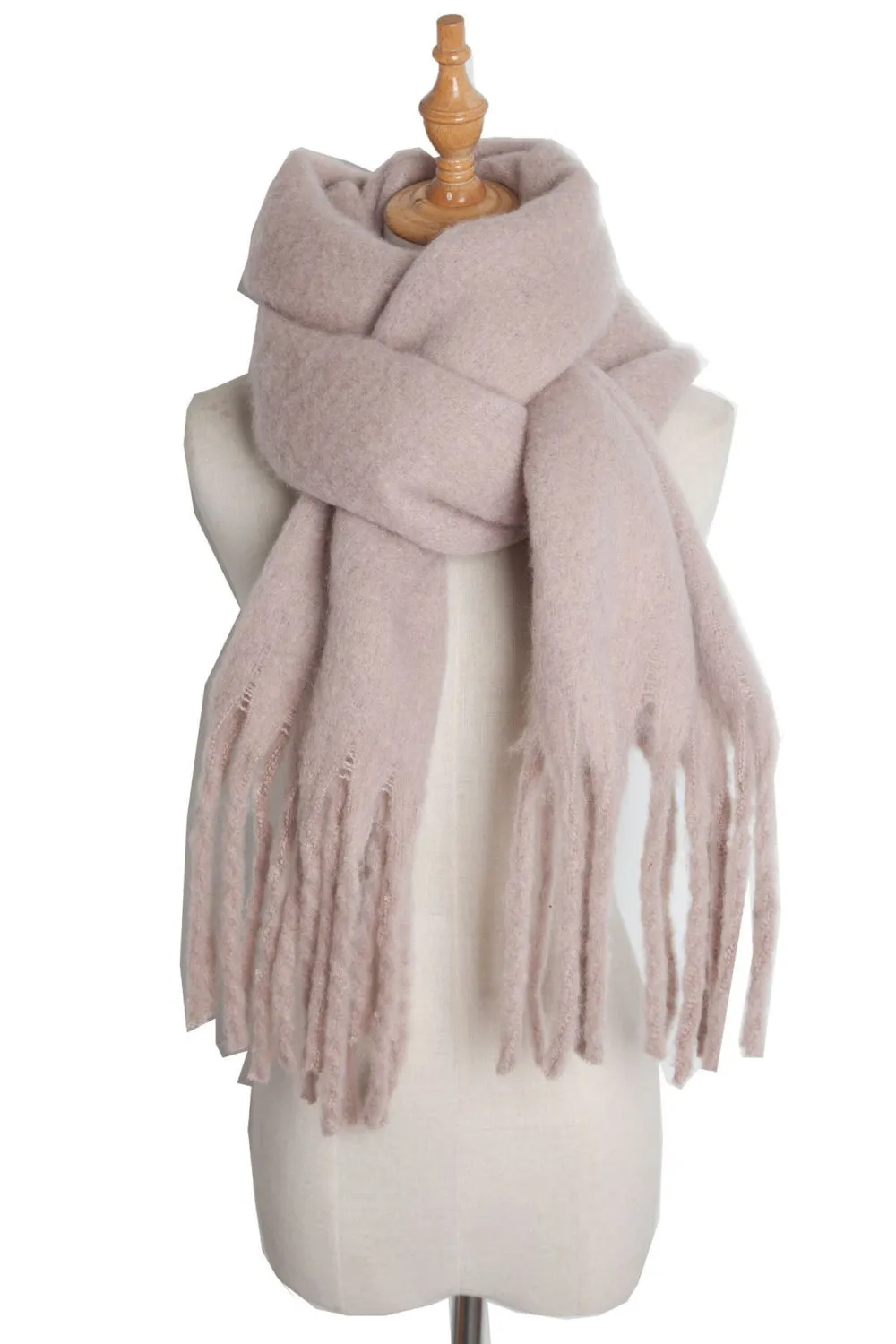 Fringed Polyester Scarf - Boho Chic