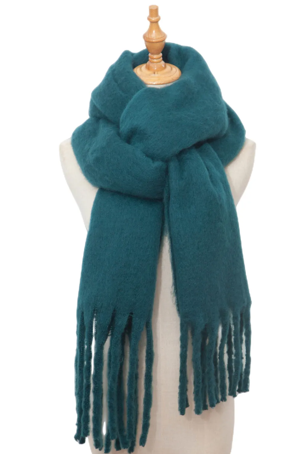 Fringed Polyester Scarf - Boho Chic