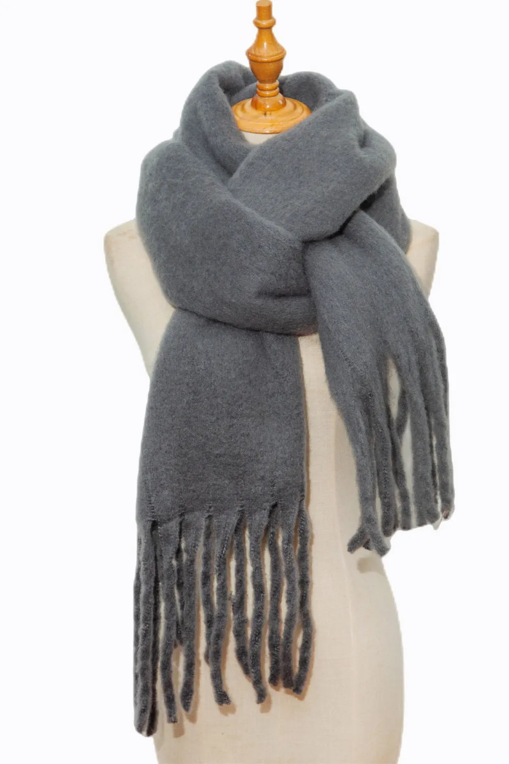 Fringed Polyester Scarf - Boho Chic